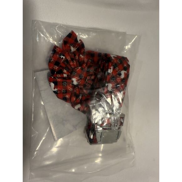 Adjustable Multicolor Dog Leash With Bow for Small-Med Dogs Red Plaid Reindeers - Picture 7 of 9